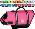 VIVAGLORY Rip Stop Dog Life Vest, Swimming Vest with Handle, Buoyancy for Doggy Puppy, Dog Life Jacket for Swimming & Boating, XS, Pink