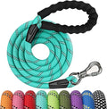 NTR 3FT Heavy Duty Dog Leash with Swivel Lockable Hook and Comfortable Padded Handle, Teal Rope Dog Leash for Small Medium Large Dogs Training, Playing, Camping, or Backyard
