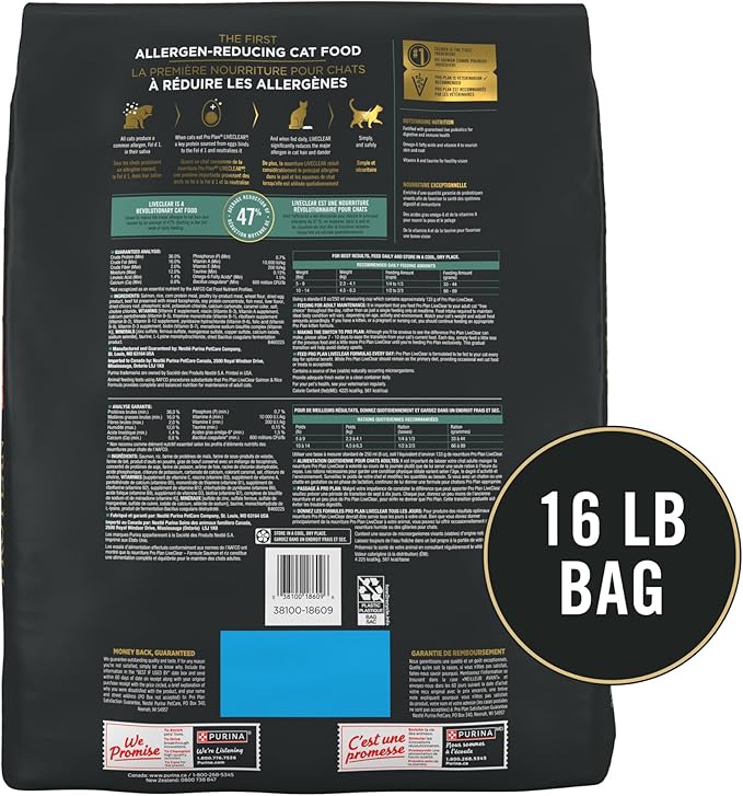 Purina Pro Plan LiveClear Cat Allergen Reducing Adult Dry Cat Food With Salmon and Rice