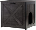 Dwanton Cat Litter Box Furniture Hidden, Cat Litter Box Enclosure, Reversible Entrance Can Be on Left or Right Side, Indoor Cabinet, Wooden Washroom, End Table, Nightstand, Dark Gray, 23.6" L