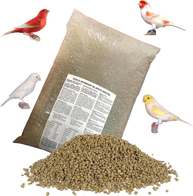 Perle Morbide White Soft Food for Canaries, Finches, Siskins, Goldfinches, Waxbills – Protein-Rich Mini Morsels, Easy to Prepare with Water or Eggfood Mix 5Lb