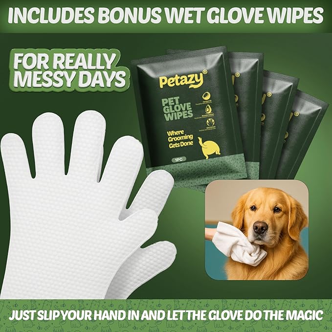 400 Dog Wipes for Paws and Butt Ears Eyes | XL 8X8 Organic Pet Wipes for Dogs | Lavender Scent Dog Wipes Cleaning Deodorizing | Extra Thick Paw Wipes for Dogs Cats Pets | +4 Bonus Glove Wipes