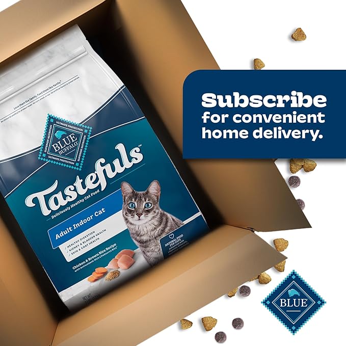 Blue Buffalo Tastefuls Adult Indoor Dry Cat Food, Chicken & Brown Rice, 3-lb Bag
