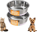 Neater Pet Brands Stainless Steel Dog Bowls with Non-Slip Rubber Bottom – 3 Cup (24 oz), Pink - Set of 2 Heavy Duty Metal Dog Bowls, Dishwasher Safe, Food or Water Bowl, Ideal for Small to Medium Dogs