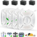 8 Pack Cat Water Fountain Replacement Filter, 4 Pcs Cat Fountain Filters & 4 Pcs Pre-Filter Sponges for 95oz/2.8L 135oz/4L 67oz/2L Automatic Pet Cats Dog Water Fountain Dispenser Filters