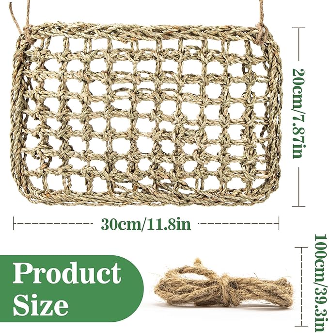 MAQIHAN Seagrass Mat for Birds - Bird Toys Seagrass Mats Foraging Activity Play Grass Mat Bird Climbing Wall Seagrass Net Hammock Toy for Medium Parakeets Lovebirds Finch Budgerigars Conure Cockatiel