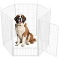 SunsGrove Indoor Dog Playpen with Wider Door, 50 inch 6 Panels Non Slip Dog Pen Indoor, Anti Rust Dog Fence, Free and Safe Play, White