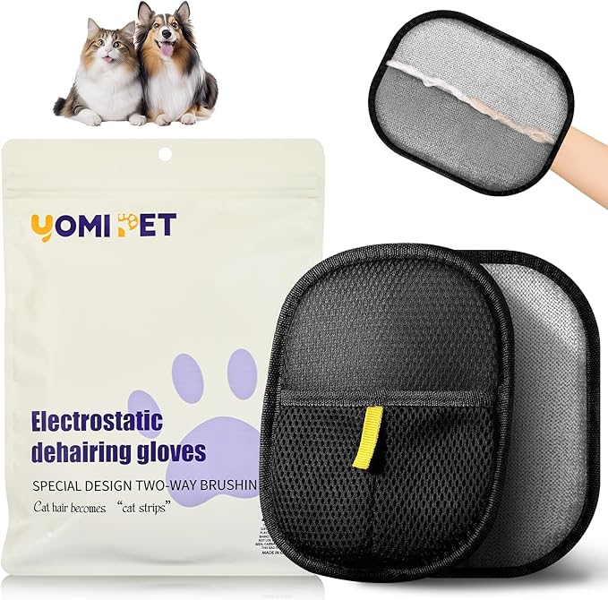 Hair Remover Glove,2026 Updated Cat and Dog Hair Removal Tool.Reusable Electrostatic Hair Removal Gloves.Suitable for Sofas,Bed Sheets,Clothing,Car Seats.