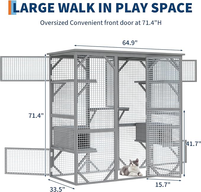 Catio Outdoor Window Cat Enclosure, Walk-in Cat Cage, Catio Outdoor Enclosure Extra Large