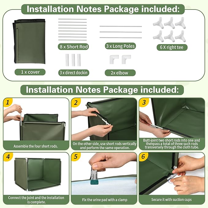 24x17.7x17.7 Dog Pee Pad Holder with High Walls,Waterproof Puppy Litter Box,Foldable Indoor Dog Potty,No Spill Pet Toilet for Small/Medium Puppy, Easy Clean,Army Green