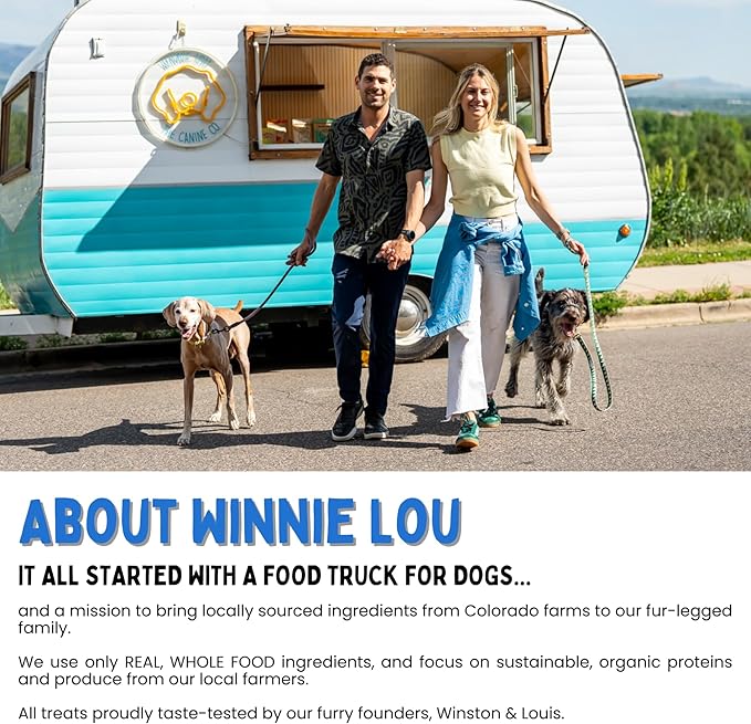 Winnie Lou Organic Dog Treats – Natural Biscuits, USA Made, Organic Ingredients, Clean, sensative Stomach, Small Breed, Large Breed, high Protein, Hypoallergenic, Peanut Butter Pretzels (Pack of 2)