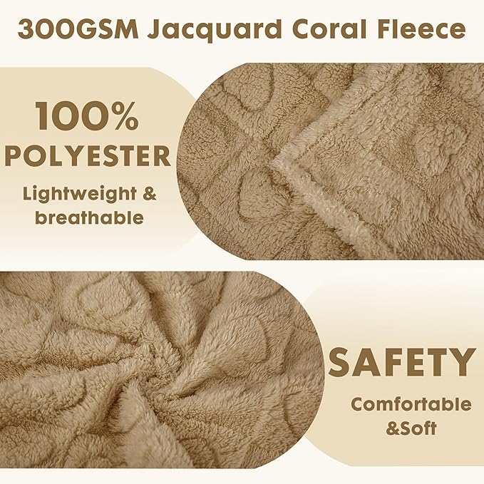 gogobunny Calming Plush Dog Cat Blanket 300GSM Coral Fleece, Ultra-Soft Machine Washable Pet Bedding for Small Medium Dogs Cats Puppies Kittens (Brown, 30x40)