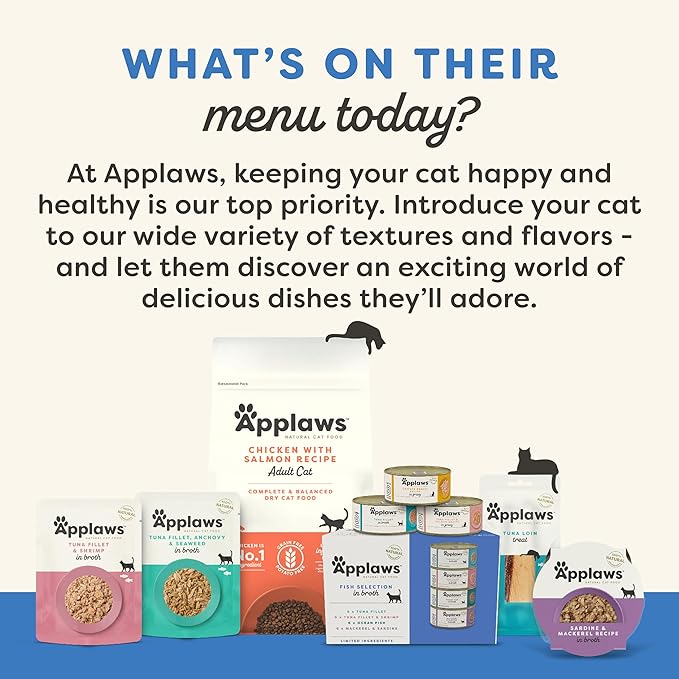 Applaws Natural Cat Treats, Grain-Free, High Protein, Limited Ingredients, No Artificial Additives, Healthy & Nutritious Snack for Cats, Crunchy Tuna Fillet & Salmon Treats (12 x 2.0oz Bags)