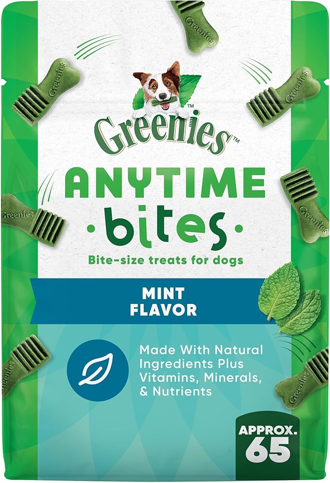 Greenies Anytime Bites Dog Treats, Mint Flavor, Dog Training Treats, 10.3 oz. Bag