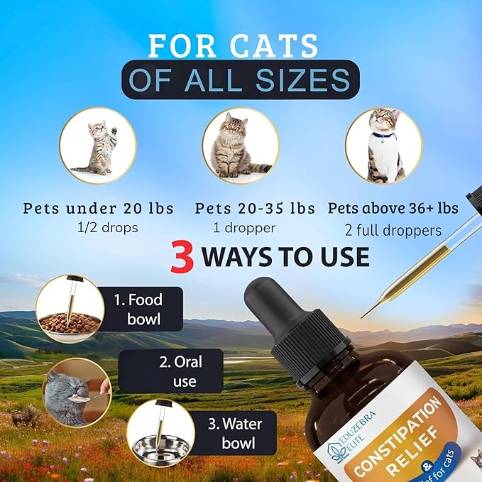 Cat Constipation Relief, Constipation Relief for Cat, Cat Laxative Constipation Relief, Cat Stool Softener, Cat Laxative, Promotes Digestive Health.