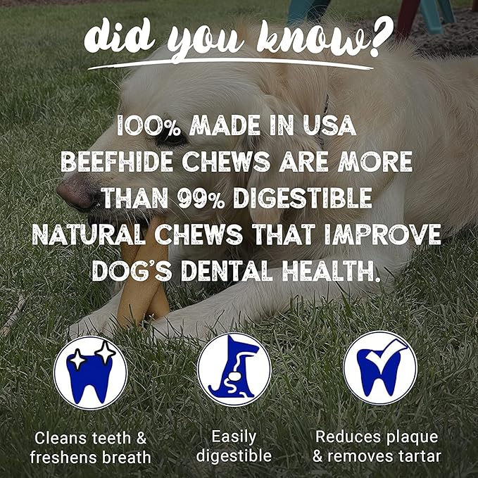 Pet Factory 7in Braided Beefhide Dog Chew Sticks with Peanut Butter Flavor - 100% USA Made Rawhide Chews for Medium Dogs, Long Lasting Dental Health, 7 inches (), 6 Count (Pack of 2)