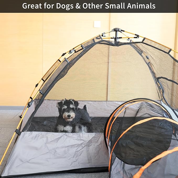 Elevon Pet Enclosure Tent Suitable for Cats and Small Animals, Indoor Outdoor Playpen Portable Exercise Tent with Carry Bag, 74" x 74"x 36", Cat Tent with Cat Tunnel