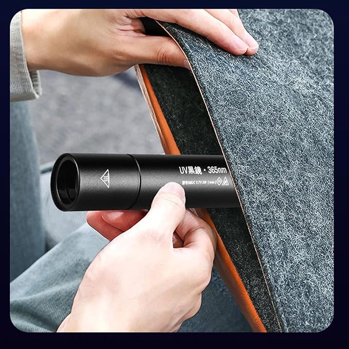 Horoper USB Rechargeable 3W 365nm Flashlight - LED Ultraviolet Flashlight with Black Filter Lens - Aluminum Alloy Shell - Pet Urine Detector for Dog and Cat Urine