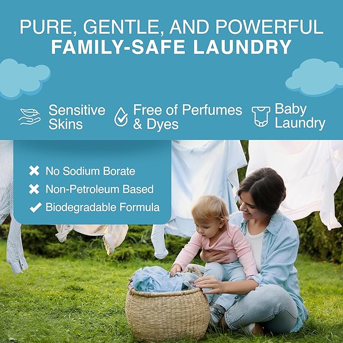 Good Natured Brand | Pet Stain & Odor Remover for Laundry | Pet Laundry Detergent for Dogs Beds, Cat Pee, Smell, Dog Drool | Hypoallergenic & Non-Toxic | Unscented | 47oz 94 Loads