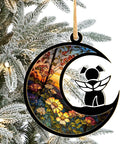 LOVELYPOD DIY Dog Ornament Suncatcher Memorial Gifts for Dog Lovers, A Black Dog with Wings on Window Hangings Suncatcher, Loss of Dog Sympathy Gift, Remembrance Gifts in Memory Dog (4 Inches)