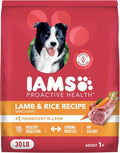 IAMS Proactive Health Dry Dog Food, Adult Dog Food Dry Recipe, Lamb & Rice, 30 lb. Bag