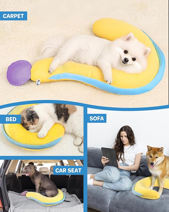 Dog Calming Pillow – Soft Plush Cat Body Pillows for Small/Medium/Large Dogs, Cozy Cotton-Filled Dog Neck Pillow, Cute Design for Rest and Relaxation