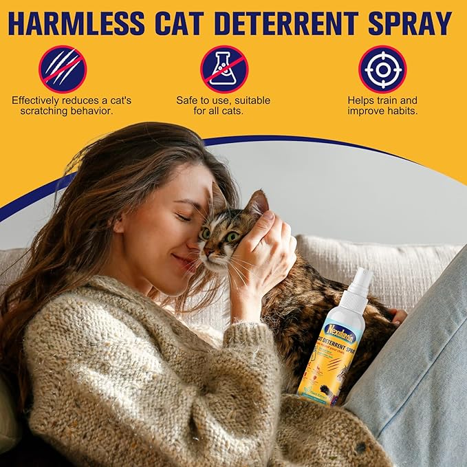 Bitter Apple Cat Deterrent Spray, Natural, Pet-Safe Formula is The Versatile Solution for Indoor & Outdoor Use. Effectively Protect Your Sofa, Carpets, Behavior. (150ml / 5.07oz)