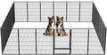 SunsGrove Dog Playpen Outdoor, Heavy Duty 45 Inch 24 Panels Dog Playpen for Large Dogs, Free and Safe Play Dog Fence Indoor, Black