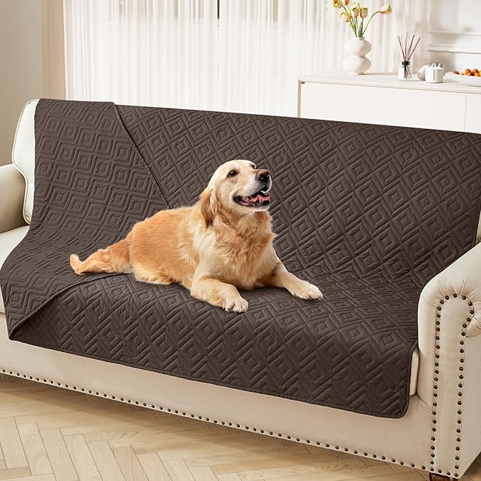 hyha Waterproof Dog Blanket, Soft Dog Bed Cover Pet Blankets, Waterproof Sofa Couch Cover for Dogs Washable, Reversible Pet Couch Covers for Sofa Furniture (52x82 Inch, Chocolate/Chocolate)
