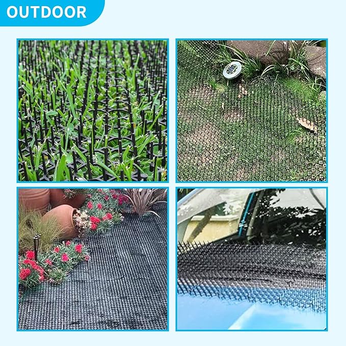16 Pack 16 x 8 Inch Cat Scat Mat with Spikes, Scat Mat for Cats Cat Deterrent Mat Digging Stopper Repellent Spike Mat
