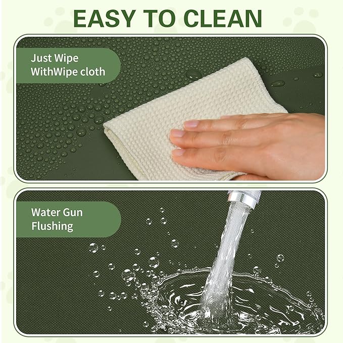 24x17.7x17.7 Dog Pee Pad Holder with High Walls,Waterproof Puppy Litter Box,Foldable Indoor Dog Potty,No Spill Pet Toilet for Small/Medium Puppy, Easy Clean,Army Green