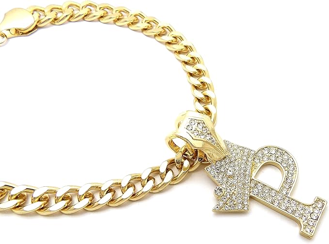 Initial Letter Cuban Chain Dog Chain Pet Chain Pet, Cat, Puppy Necklace (P, 28")