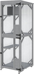Outdoor Cats House with 4 Wheels, Walk-in Cat Cage, Catio Outdoor Enclosure Extra Large