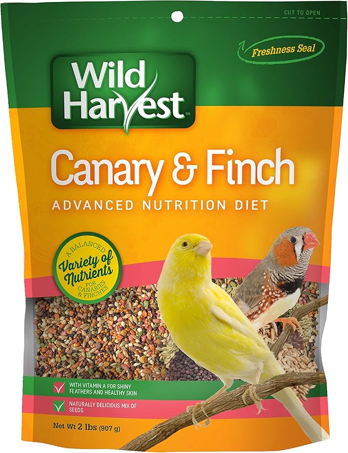 Wild Harvest Advanced Nutrition Diet Canary & Finch, Naturally Delicious Seed Mix With Vitamin A, 2 Pounds