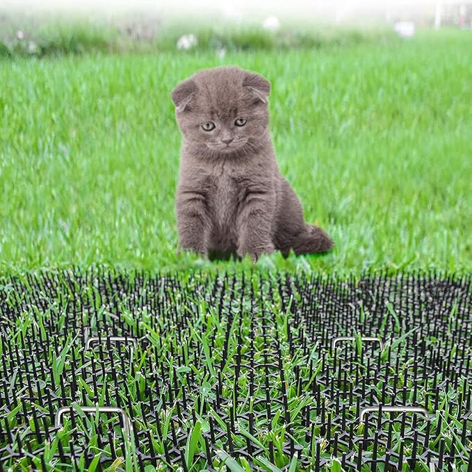 Repellent Outdoor Cat Scat Mat (Set of 12) Repellent Scat Mat with Plastic Spikes Repellent Indoor & Outdoor for All Seasons