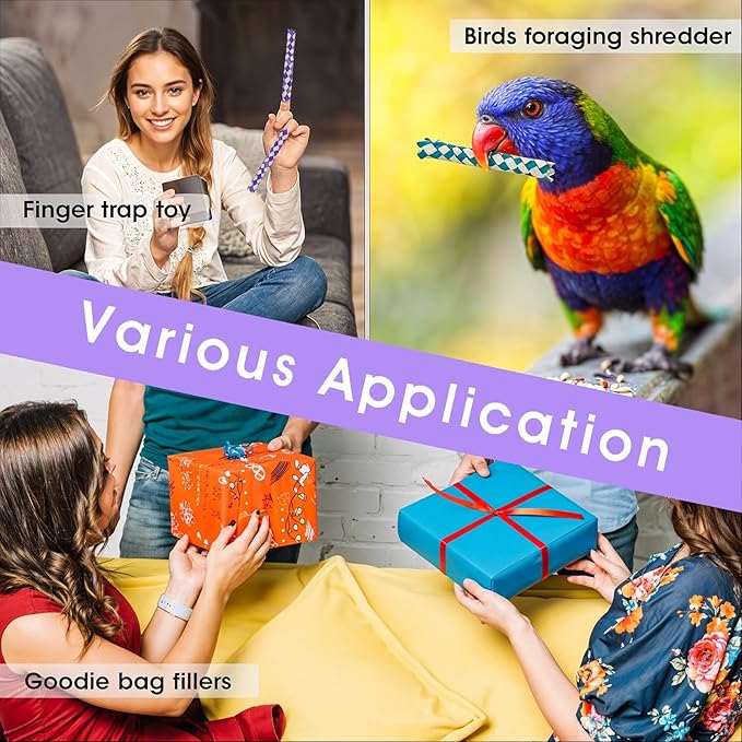 24 Pieces Chinese Finger Trap Pet Bird Chew Toy Classic Bamboo Finger Trap Birds Foraging Toy Adult Birthday Party Favors Goodie Bag Stuffers