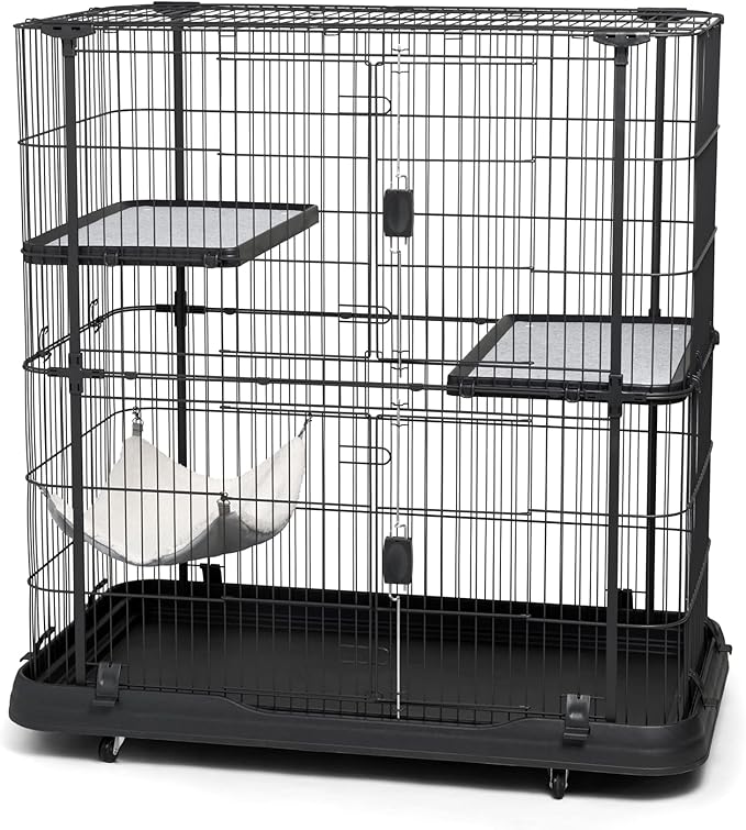 Prevue Pet Products Deluxe Cat Home With 3 Levels, Black , 39 LBS
