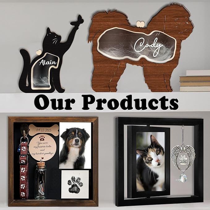 Shih Tzu Hair Keepsake Box Wooden Pet Urns Gifts Unique Shape Standable Tabletop Decor Pet Dog Memorial Idea Gift for Pet Lover Family Friends Storing Hair Teeth Ashes
