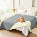 hyha Waterproof Dog Blanket, Soft Dog Bed Cover Pet Blankets, Waterproof Sofa Couch Cover for Dogs Washable, Reversible Pet Couch Covers for Sofa Furniture (82x102 Inch, Grey/Beige)