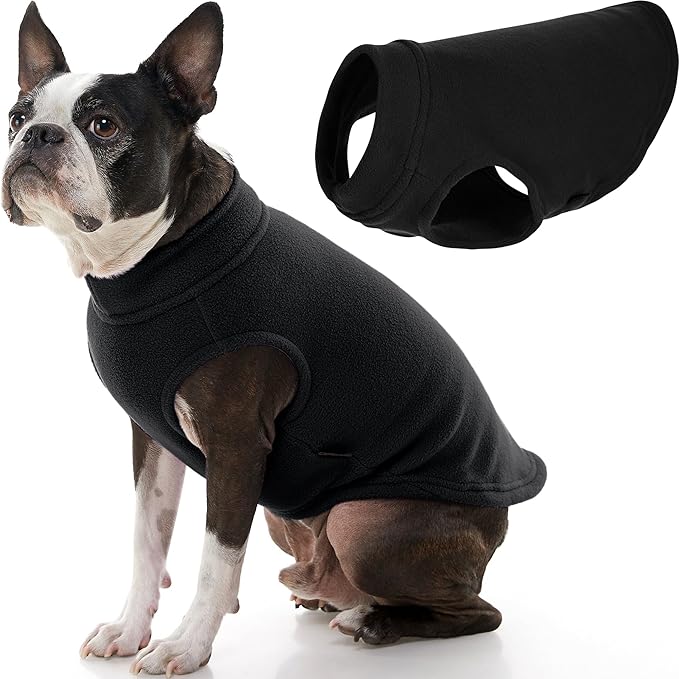 Gooby - Stretch Fleece Vest, Pullover Fleece Vest Jacket Sweater for Dogs, Black, Large
