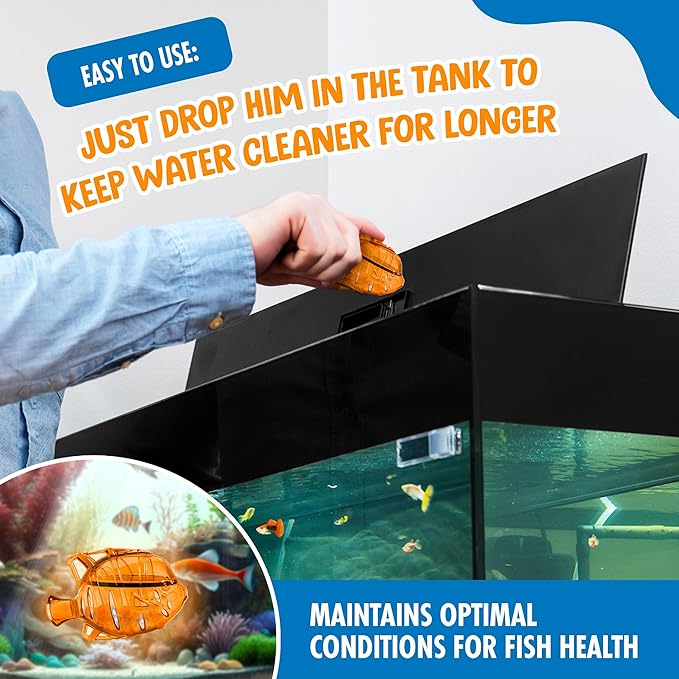 Aquarium Water Clarifier | Clear Cloudy Fish Tank Water Treatment, Safe for Freshwater & Saltwater Fish and Plants - Orange, 6 Pack