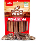 Natural Farm Odor Free Bully Sticks (4 Inch, 10 Pack) for Small & Medium Dogs - 100% Beef Chews for Pups, Non-GMO, Grain-Free, Fully Digestible Long Lasting Dog Treats