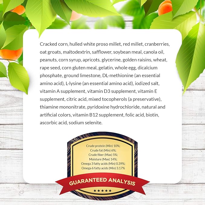 LAFEBER'S Sunny Orchard Nutri-Berries Pet Bird Food, Made with Non-GMO and Human-Grade Ingredients, for Parrots, 14 lb