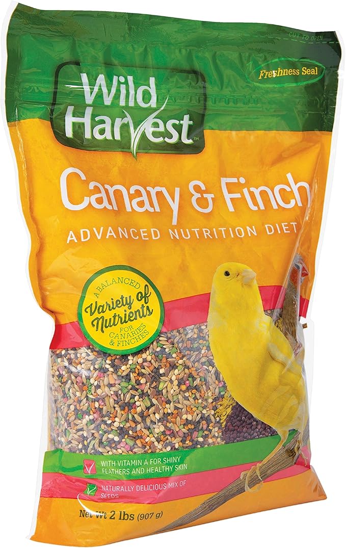 Wild Harvest Advanced Nutrition Diet Canary & Finch, Naturally Delicious Seed Mix With Vitamin A, 2 Pounds