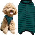 Dog’s Recovery Suit Post Surgery Shirt for Puppy, Wound Protective Clothes for Little Animals(Green Black Stripe-l)