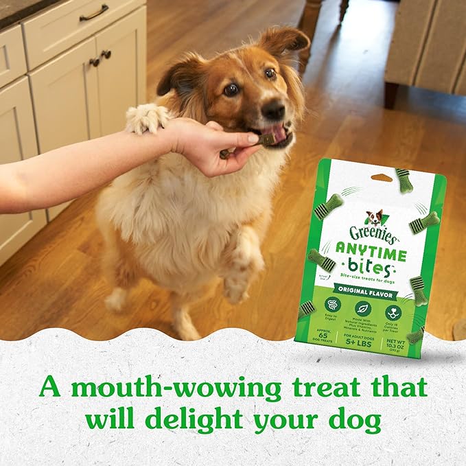 Greenies Anytime Bites Dog Treats, Original Flavor, Dog Training Treats, 10.3 oz. Bag