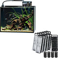 NICREW Nano Nature Aquarium Kit, 2.5 Gallon, Basic Version & NICREW Slim Aquarium Filter Cartridges (12 pcs) with Intake Sponges (4 pcs)