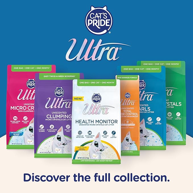 Ultra Clumping Micro Crystals Cat Litter - Dust Free, Soft on Paws, Fragrance Free - 5 Lbs.