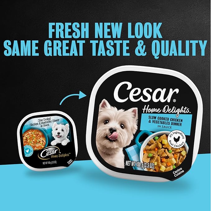 Cesar Wet Dog Food Home Delights & Classic Loaf in Sauce, Variety Pack, 3.5 oz, 36 Count (Pack of 1)