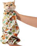 33.5" Cat Grooming Wrap,cat wrap for Cutting Nails,Self-Adhesive cat Swaddle wrap cat Restraint cat wrap Blanket for Medicine, Nail Clipping, Teeth Brushing,White Guitar(Within 22lbs)